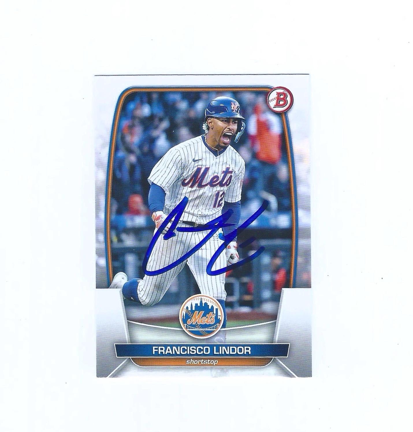 Francisco Lindor Autographed Card Topps Baseball New York Mets