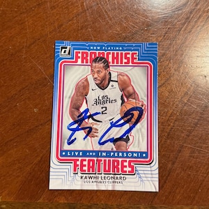Kawhi Leonard signierte Karte Panini Donruss Basketball Franchise Merkmale Einfügen Los Angeles Clippers Handsignierte Karte ohne COA