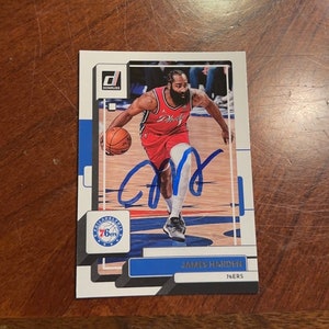 James Harden signierte Karte Panini Donruss Basketball Philadelphia 76ers Handsignierte Karte ohne Papiere