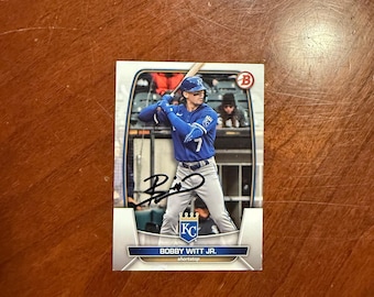 Bobby Witt Jr. Autographed Card Topps Bowman Baseball Card Kansas City Royals Hand Signed Card No COA Future Hall Of Famer Black Ink Rare