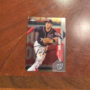 Trea Turner signierte Karte Topps Chrome Baseball Card Washington Nationals handsignierte Karte ohne COA