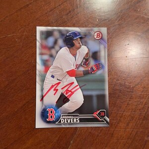 Rafael Devers signierte Karte Topps Bowman Baseball Card Boston Red Sox Handsignierte Karte ohne COA