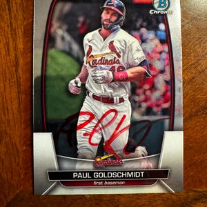 Paul Goldschmidt signierte Karte Topps Bowman Chrom Baseballkarte St Louis Cardinals Handsignierte Karte ohne COA