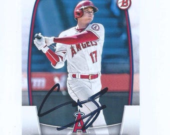 Shohei Ohtani Autographed Card Topps Bowman Baseball Card Los Angeles Angels Hand Signed Card No COA Black Ink All Star Rare
