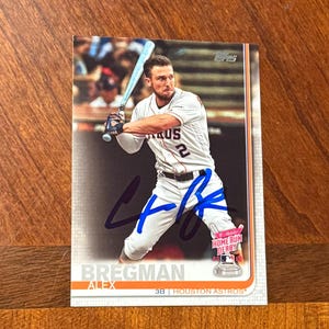 Alex Bregman signierte Karte Topps Home Run Derby 2019 Baseball Card Houston Astros Future Hall Of Fame Seltene handsignierte Karte ohne COA