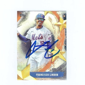 Francisco Lindor Autographed Card Topps Baseball Stars Of MLB Insert New York Mets Hand Signed Card No COA