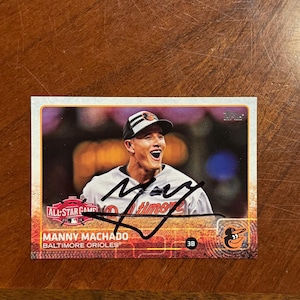 Manny Machado Slightly Faded Autogrammed Karte Topps All Star Game Baseball Einlage Baltimore Orioles Handsignierte Karte Keine COA Seltene Karte
