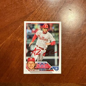 Alec Behm signierte Karte Topps Baseballkarte Philadelphia Phillies handsignierte Karte ohne COA All Star Red Ink Rare