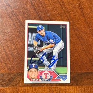 Corey Seager Autographed Card Topps Baseball Card Texas Rangers Hand Signed Card No COA