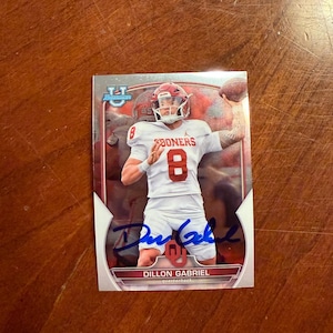 Dillon Gabriel Autogrammkarte Topps Bowman Universität Chrome Football Oklahoma Cholera Handsignierte Karte Ohne Echtheitszertifikat