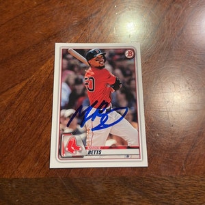 Mookie Betts signierte Karte Topps Bowman Baseballkarte Boston Red Sox Handsignierte Karte ohne COA