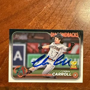 Carta autografata da Corbin Carroll, carta da baseball Topps, Arizona Diamondbacks, carta firmata a mano, senza certificato di autenticità, All Star Future HOF, rara