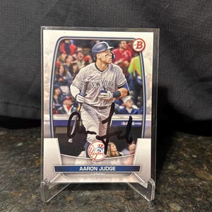 Aaron Judge Autographed Card Topps Bowman Baseball Card New York Yankees Auto No COA All Star MVP Rare