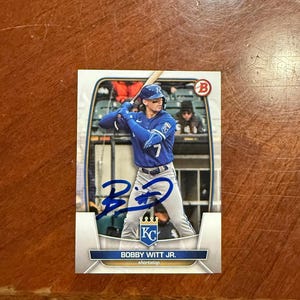 Bobby Witt Jr. signierte Karte Topps Bowman Baseball Card Kansas City Royals Handsignierte Karte ohne COA Future Hall Of Famer Blue Ink Rare