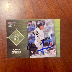 Aaron Judge Autographed Card 2018 Topps Now Rookie Insert Baseball Card New York Yankees Auto No COA Future Hall of Fame MVP