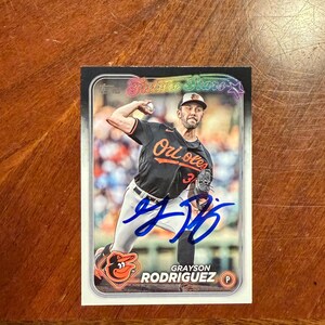 Grayson Rodriguez signierte Karte Topps Future Stars Insert Baseball Card Baltimore Orioles handsignierte Karte ohne COA, blaue Tinte, selten
