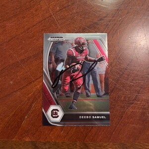 Deebo Manuel signierte Karte 49ers 2021 Panini Prizm Draft Football Card NFL Pro Football handsigniert San Francisco 49ers Autogramm ohne COA