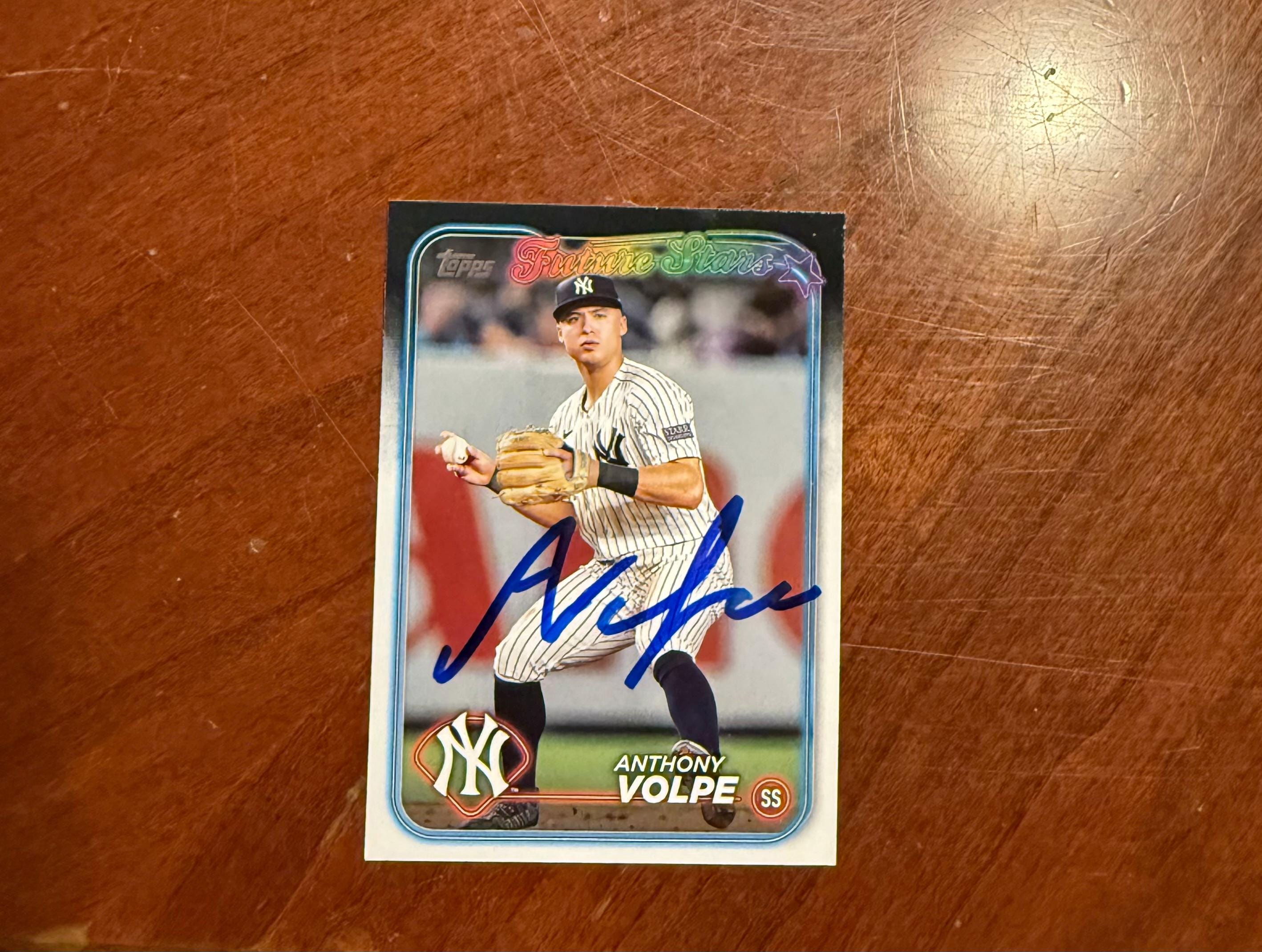 Anthony Volpe Autographed Card Topps Future Stars Insert Baseball New York Yankees Hand Signed Card No COA All Star ROTY Rare