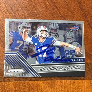 Josh Allen Autographed Card Panini Prizm Go Hard Or Go Home Insert Football Card Buffalo Bills Hand Signed Card No COA Rare