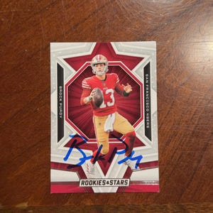 Brock Purdy signierte Karte Panini Rookies And Stars Football Card San Francisco 49ers Handsignierte Karte ohne COA