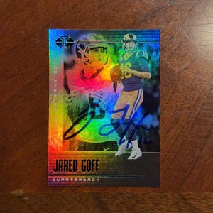 Jared Goff signierte Karte Panini Illusions Football Card Los Angeles Rams Handsignierte Karte ohne COA