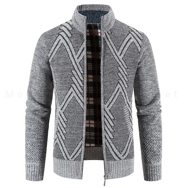 Herren Strickjacke Weste, Stehkragen Ärmellose Pullover Weste, Warme Braun Beige Winter Strickmode, Lässiges Schichtung Geschenk für Ihn