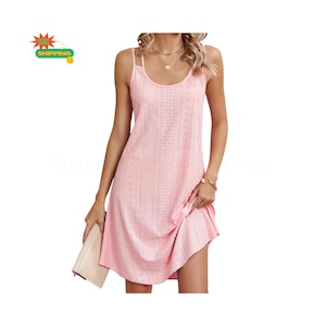 Backless Mini Sundress: Women&#39;s Sleeveless Beach Vacation Outfit