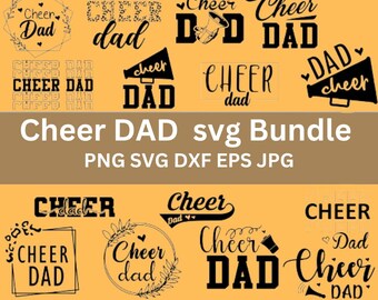 Cheer Dad SVG Clipart, Cheerleading Team Dad Shirt Graphic, Instant Download for Shirts