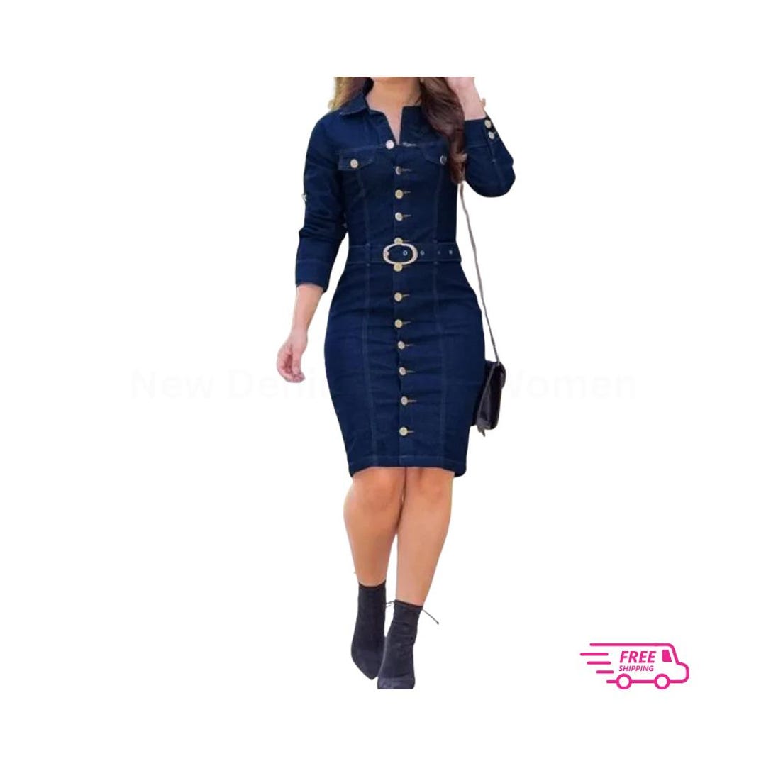 denim pencil dress L.L. Bean Denim Dress – DEAR GOLDEN main image 0