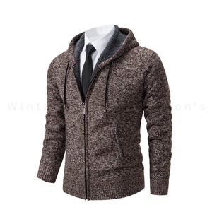 Gebreide hoodie met rits voor heren: casual herfstvest