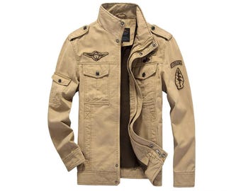 Military Loose Men's Jacket New Autumn Casual Trendy Cotton Workwear Millitary Jacket High-Quality Stylish Lightweight Bomber Jacket for Men