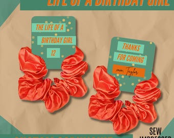 Life of a Birthday Girl Scrunchie • Custom Hair Tie Favor • Tween Birthday Gift • Pop Star Party Favor • Girl’s Party Decor