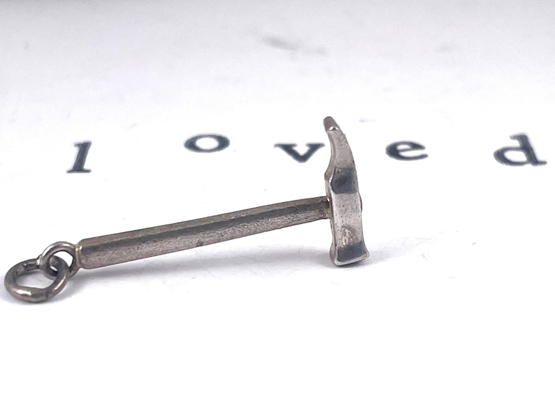 Vintage Sterling Silver Hammer Charm.  power, strength, resilience, protection. creation, transformation, defence .Thor's hammer, divine protection the ability to overcome obstacles. inner strength, determination power