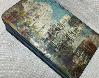 1960er Jahre Zinnober Abtei Dose mit Deckel von London