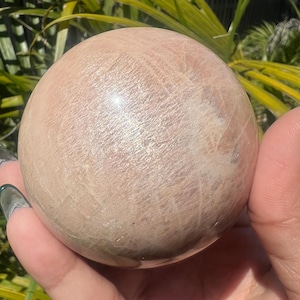 Facettierte Pfirsich Mondstein Kristall Kugel