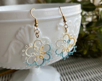 Spring Flowers Tatted Earrings