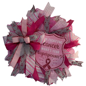 Breast Cancer Awareness Wreath: Pink Ribbon Door Decoration