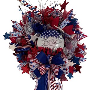 Handmade Patriotic Wreath: 4th of July, Memorial Day Door Decor