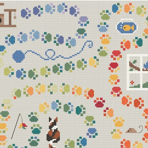 Cat Temperature Chart Cross Stitch Etsy