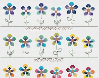 Temperature Garden HIGHS & LOWS cross stitch pattern PDF - Instant Download