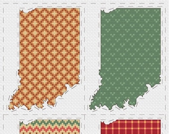 Indiana cross stitch sampler - PDF pattern INSTANT DOWNLOAD