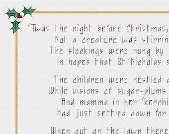 Twas the Night Before Christmas PDF cross stitch pattern - INSTANT DOWNLOAD