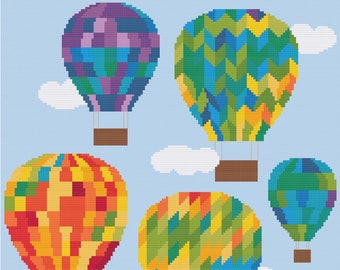 Temperature Balloons cross stitch pattern PDF - INSTANT DOWNLOAD