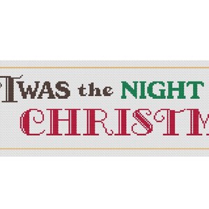 Twas the Night PDF cross stitch pattern - INSTANT DOWNLOAD