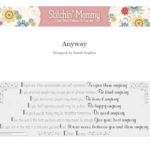 PRINT COPY - Anyway cross stitch pattern
