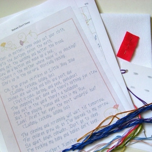 Babies Don&#39;t Keep cross stitch KIT