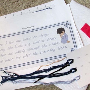 Cross stitch KIT - Now I Lay Me Down to Sleep - Boy