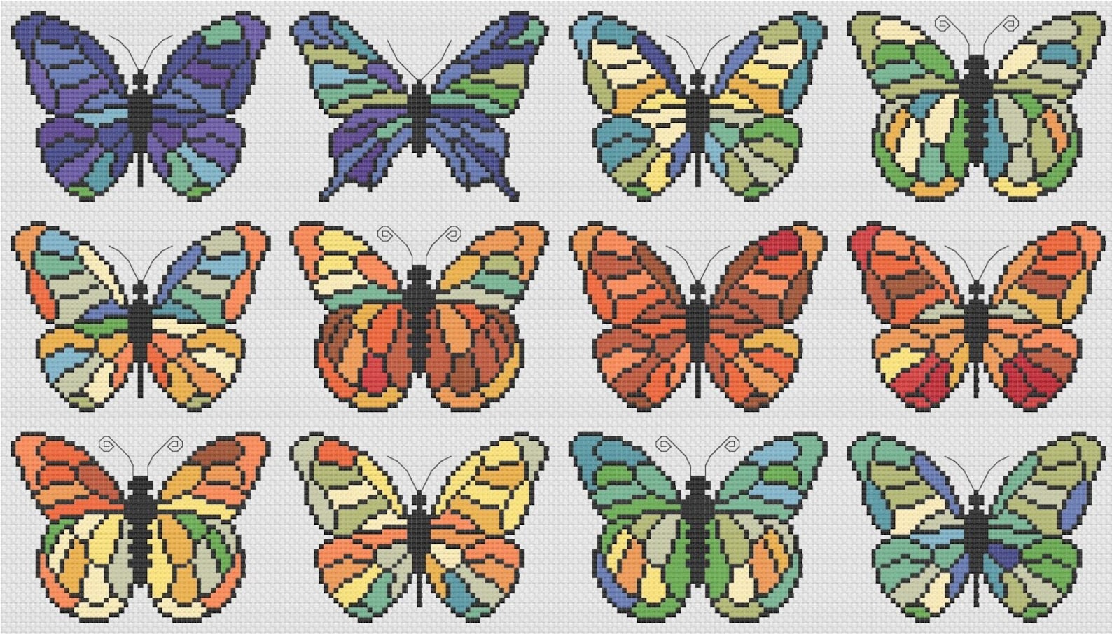 Temperature Butterflies Cross Stitch Pattern PDF INSTANT Etsy Canada