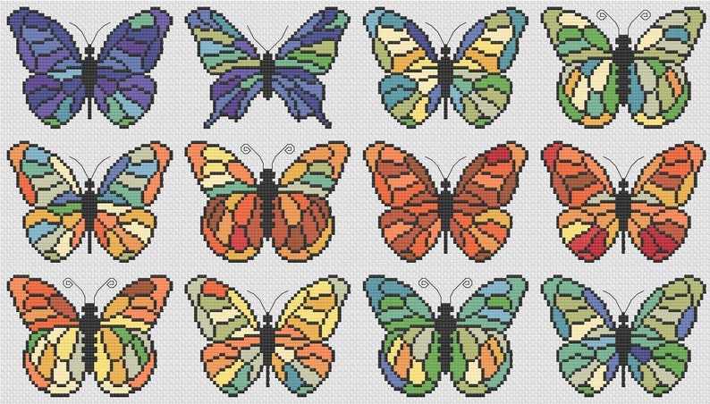 Temperature Butterflies cross stitch pattern PDF INSTANT DOWNLOAD image 1