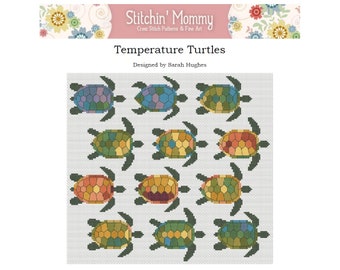 PRINT COPY - Temperature Turtles cross stitch pattern